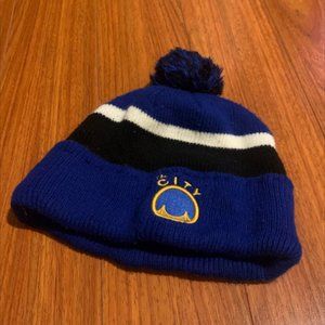 Warriors The City Pom Beanie Blue Yellow
